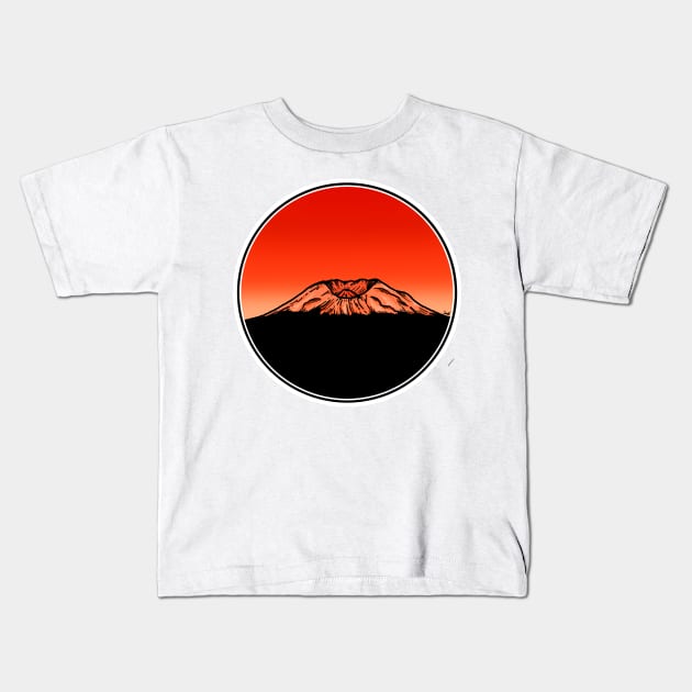 Mt St Helens Sunset Kids T-Shirt by FernheartDesign